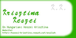 krisztina keszei business card